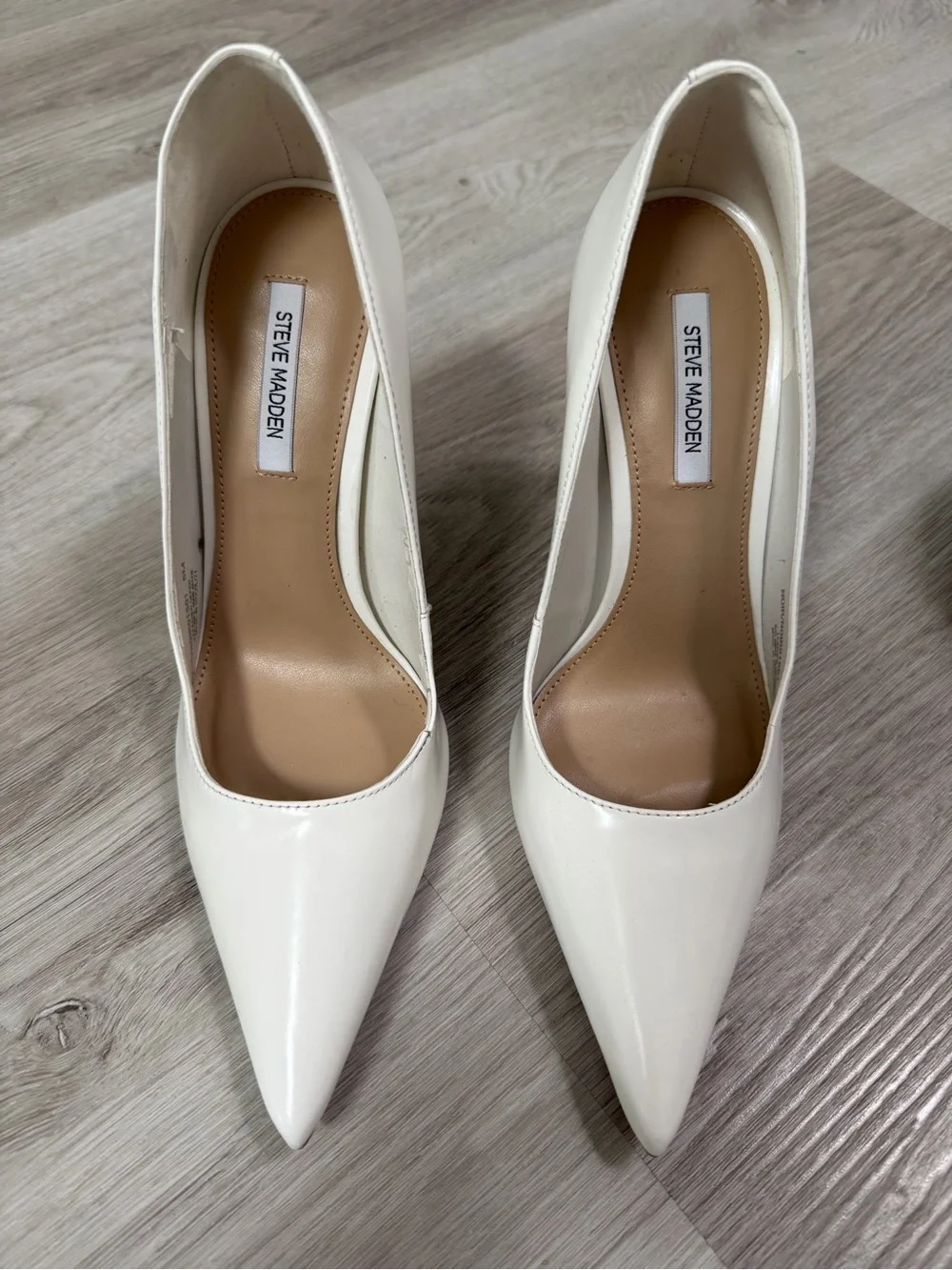 Steve Madden Noir White Leather Pumps Size 8